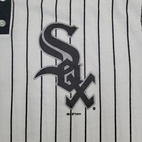 Vintage Chicago White-Sox Henley Shirt XL 23x29 Striped - Picture 7 of 13